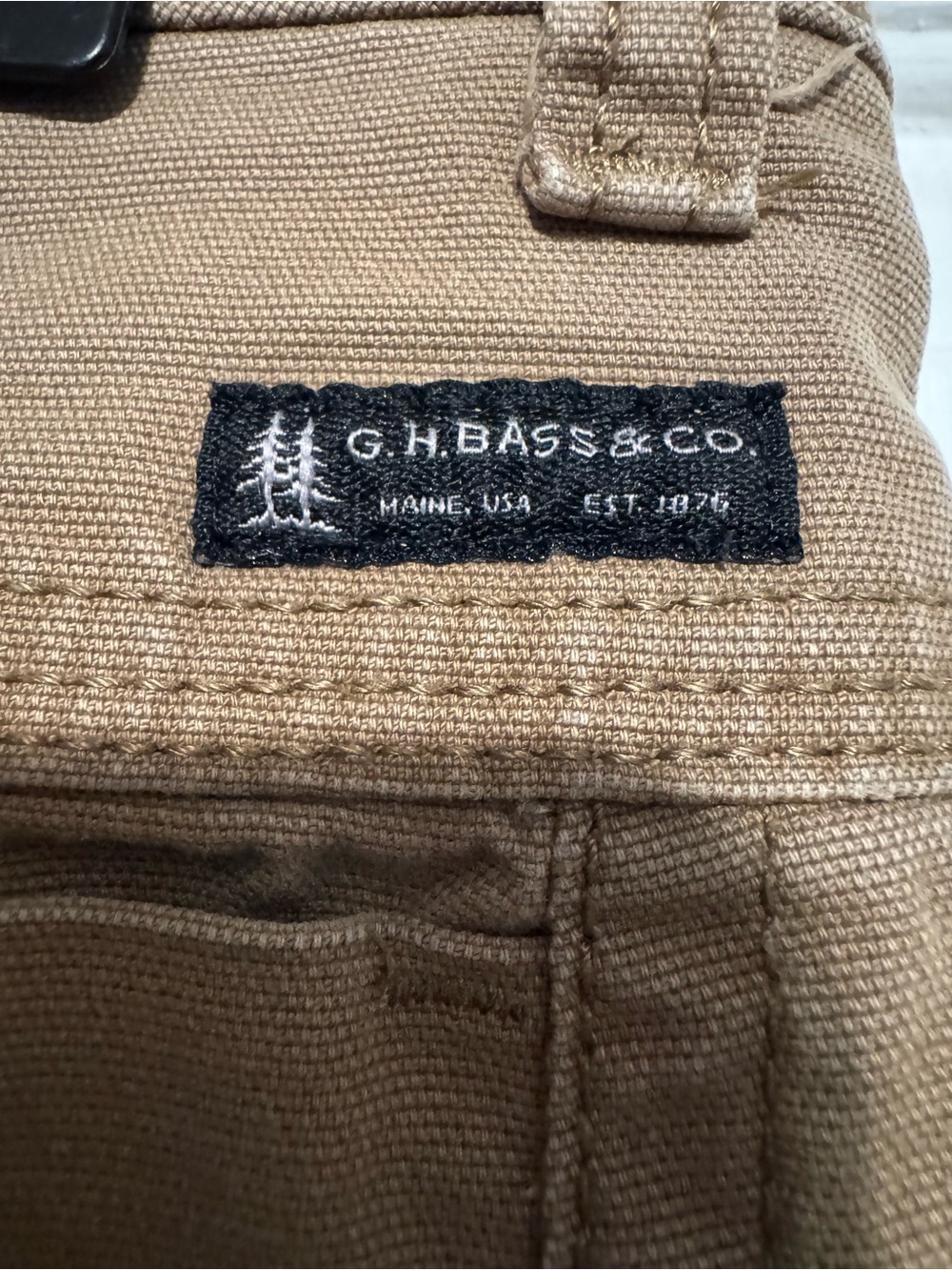 G.H. Bass & Co. Khaki Canvas Belt Pouch pants size 35/32